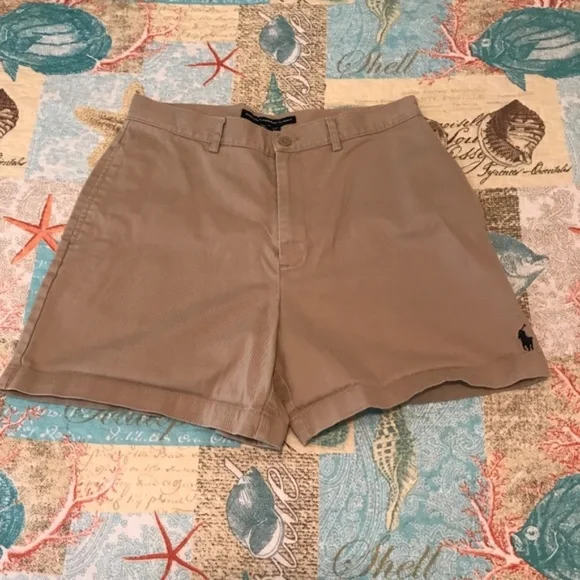 Ralph Lauren Sport Khaki High Waisted Shorts with Pockets Size 8 - Picture 3 of 8